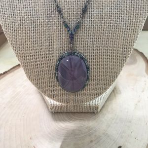 Anne Koplik purple Stone Pendant (c2)